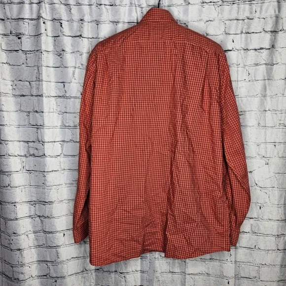 LL Bean Traditional Fit Long Sleeve Button Down Red  Check Mens Large - Picture 4 of 11